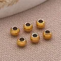 Perline distanziatrici in acciaio inossidabile dorato perline metalliche rotonde per gioielli - Perla Solida (T2163) / 1 Pezzo (2.5x2.5x2mm) / Placcato Oro Sottovuoto