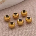 Perline distanziatrici in acciaio inossidabile dorato per gioielli fai da te bracciale. - Perla Solida (T2164) / 1 Pezzo (3x3x2mm) / Placcato Oro Sottovuoto