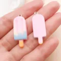 Roze hars ijsje vorm bedels voor DIY handgemaakte armbaden en sieraden accessoires. - Ijsje (17123) / 1 Stuk (11x32mm) / Roze
