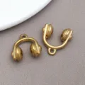 Goldene Edelstahl Kopfhörer Anhänger DIY Schmuck Zubehör für Armband und Schlüsselanhänger - 17x18x8mm