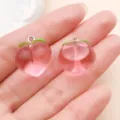Schattige Roze Hars Perzik Hanger Fruit DIY Armband Ketting Sieraden Accessoires 2st - Fruit Perzik (19702)