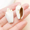Acrylic white brown conch shell pendants for DIY handmade earrings and jewelry making accessories - Brown Sea Snail (27364)