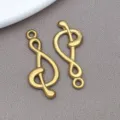Goldfarbene Edelstahl Noten Charms Anhänger für DIY Schmuck Armband Schlüsselanhänger Zubehör - 18x28x1mm