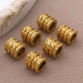 Goldfarbene Edelstahl Netz Röhren Spacer Perlen DIY Armband Halskette Schmuck - Vakuumgalvanisierte Netzperle (T2158)