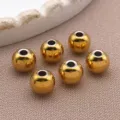 Perles intercalaires en acier inoxydable doré perles rondes métalliques pour bijoux de bricolage - Perle Solide (T2167)