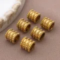 Goldfarbene Edelstahl Netz Röhrenperlen Abstandshalter für DIY Armband Schmuckherstellung - Vakuumgalvanisierte Netzperle (T2159)