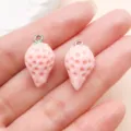 Roze hars aardbei bedels hangers voor DIY sieraden maken armbaden kettingen handwerk knutselen - 3D Fruit Aardbei (23147)