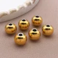 Perles d'espacement pleines en acier inoxydable dore pour fabrication bijoux bracelet. - Perle Solide (T2168)