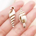 Acrylic white brown conch shell pendant charm for DIY handmade jewelry earrings making. - Brown Ocean Sea Snail (27369)