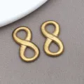 Goldene Unendlichkeitszeichen Anhänger DIY Schmuckverbinder Edelstahl Armband Zubehör 2Stk - 11x21x2mm