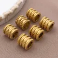 Goldfarbene Edelstahlabstandshalter große Lochperlen, Röhrenanhänger für DIY Schmuckzubehör. - Vakuumgalvanisierte Netzperle (T2160)