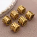 Goldene Edelstahl Netz grosse Loch Abstandshalter Perlen fuer DIY Armband Kette Schmuck. - Vakuumgalvanisierte Netzperle (T2161)