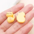 Pendentif chat en résine jaune accessoires de bijoux DIY, charmants chatons pour loisirs. - Chat Animal en Résine Jaune (24306)