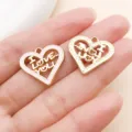 Heart alloy pendants with pink enamel and love text, DIY jewelry making accessories. - Hollow ILOVEYOU Heart (21183)