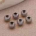 Perles d'espacement pleines en acier inoxydable couleur acier pour de superbes bijoux ! - Perle Solide (T2172)