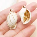 Acrylic white brown shell pendant DIY jewelry accessories for handmade earrings waist chain making - Brown Ocean Sea Snail (27380)