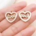 Heart Alloy Pendant DIY Jewelry Charm Cute Enameled Love Heart Accessories Variant - Hollow LOVE Heart (21197)