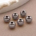 Perles d'espacement massives en acier inoxydable couleur gunmetal bracelet DIY bijoux - Perle Solide (T2174)
