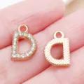 Ciondolo Lettera D in Lega Strass Oro KC Accessorio per Fai da Te Gioielli Artigianali - Lettera D Strass (25746-D)