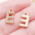 Ciondolo Lettera E Strass Oro KC Lega DIY Fatto A Mano Collana Braccialetto Accessorio - Lettera E Strass (25746-E)