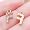 Ciondolo Lettera F Strass Oro KC Lega DIY Creazione Gioielli Bracciale Collana Orecchino - Lettera F Strass (25746-F)