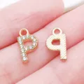 Ciondolo Lettera P in Oro KC Strass Rigato Lega DIY Accessorio per Creare Gioielli - Lettera P Strass (25746-P)