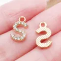 Ciondolo lettera S oro KC strass lega fai da te ciondoli fatti a mano per collana bracciale - Lettera S Strass (25746-S)