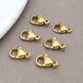 Moschettoni in acciaio inossidabile dorato per creazione di gioielli fai da te collane bracciali - N. 11 (11771) / 7x11mm (1 Pezzo) / Placcato Oro Sottovuoto