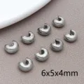 Stainless Steel C-Shaped Crescent Bead Tips DIY Jewelry Craft Findings 6x5x4mm Accessories - C-Shaped End Clasp (TA291) / 1 Piece (5x6x4mm) / Stainless Steel Silver