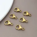 Gold stainless steel lobster clasps for DIY handmade jewelry bracelets necklaces 6pcs accessories - No. 13 (11773)