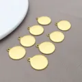 Stainless steel gold blank round disc pendant charms for DIY bracelet necklace jewelry making - Round Pendant (T1767) / 1 Piece (18x15x1mm) / Gold