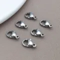 Stainless steel lobster clasps for DIY jewelry making, durable metal connecting clasps. - No. 10 (8879)