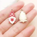 Red heart gnome alloy pendant for DIY jewelry making, cute enamel charms for accessories. - Heart Gnome (27271)
