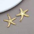 Colgante de estrella de mar dorada de acero inoxidable abalorio variante modelo - 1 Pieza (22x20x2mm)