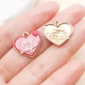 Heart enamel alloy charms DIY jewelry accessories cute pink pendant craft supplies 20pcs - Hey Sugar Heart (27273)