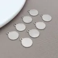 Stainless steel blank round pendant charms DIY jewelry making accessories for bracelets necklaces. - Round Pendant (T1770) / 1 Piece (12x10x1mm) / Steel