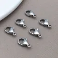 Stainless steel heart lobster claw clasps for DIY jewelry making and craft parts set - No. 12 (8881)