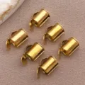 Gouden roestvrijstalen koordtuiteinden schuifbuis sieraden bevindingen voor DIY ketting 6st - T2106 Stijl (TA300) / 1 Stuk (6x5.5x4mm) / Vacuüm Verguld