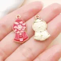 Red Enamel Heart Gumball Machine Alloy Pendant DIY Jewelry Accessory Variant Option - Heart Gashapon Machine (27287)