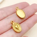Roestvrij staal vergulde schelp hanger charm voor DIY sieraden maken en accessoires - 10x17x3mm (1 Stuk)