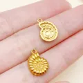Gouden nautilus schelp hanger, roestvrij staal DIY sieraden accessoire, variant optie. - 10x14x2mm (1 Stuk)