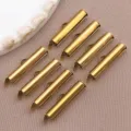 Gold tone metal slide tubes jewelry connectors bead chain crimp ends DIY necklace bracelet findings 8pcs - T2111 Style (TA300)