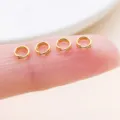 Gold metal double split jump rings for DIY jewelry making bracelet crafts accessories 0.7mm - 10g Approx 220 Pcs (FT175) / Thick 0.7mm Diameter 4mm / Gold