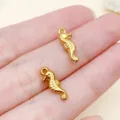 Gouden roestvrijstalen zeepaardje bedels hanger voor DIY sieraden maken accessoires en ambachten. - 5x14x3mm (1 Stuk)
