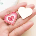 Heart Enamel Alloy DIY Pendant Red Gradient Color Jewelry Accessory Variant Style B - Heart (27301)
