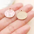 Pink heart key enamel alloy pendant DIY jewelry accessory for craft making projects. - Key (21115)