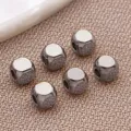 Perline distanziatrici quadrate in acciaio inossidabile colore canna di fucile per gioielli - 2.5mm (Apertura 1.2mm) / Argento