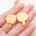 Pendentifs sucette en résine 3D jaune breloques pour accessoires de bijoux faits à la main DIY. - Sucette en Résine Jaune (24573)