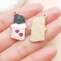 Cute chocolate enamel charm pendant DIY jewelry making accessories for handmade bracelet - Heart Chocolate Style (21117)