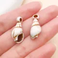 Schöne Acryl Muschel Anhänger große Loch Charms Ozean Stil DIY Schmuck Zubehör Basteln. - Schnecke (27370)